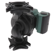 Black and green ECM circulating pump with integral motor housing and threaded connection ports.