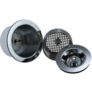 Mountain Plumbing 3-in-1 - 3-1/2" Kitchen Sink Strainer with Stopper Lid and Lift-Out Basket in Satin Gold - MT115/SG