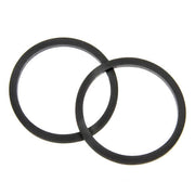Two black rubber flange gaskets with circular ring design.