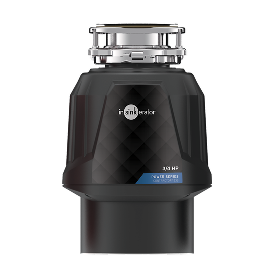 InSinkErator Contractor Power Series 333 Garbage Disposal with Cord - 3/4 HP in Black - 79848K-ISE
