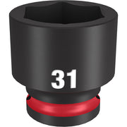 Black 31MM socket with hexagonal opening, red grip band, and white "31" marking on cylindrical body.