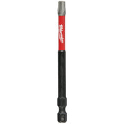 Milwaukee Shockwave T30 Torx impact driver bit with red and black sleeve and black shaft marked T-30.