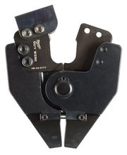 Milwaukee guy wire cutting jaw with metal construction, dual cutting heads at top, and central circular opening for mounting.