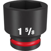 Black 1 5/8" standard 6-point socket with red band and 3/4" drive connection.