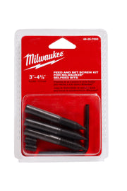 Milwaukee feed and set screw kit for self-feed bits, 3"-4 5/8" in clear plastic blister packaging.