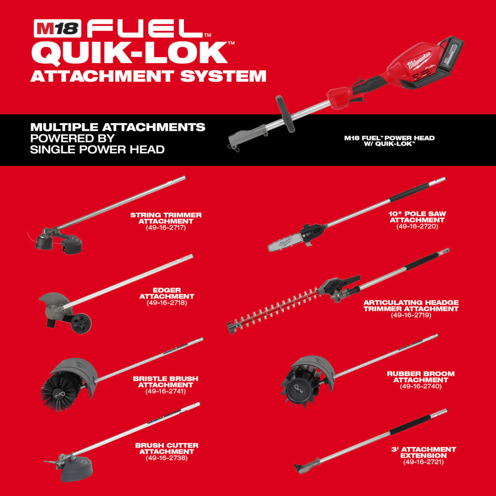 Milwaukee 49-16-2720 M18 FUEL QUIK-LOK 10 in. Pole Saw Attachment