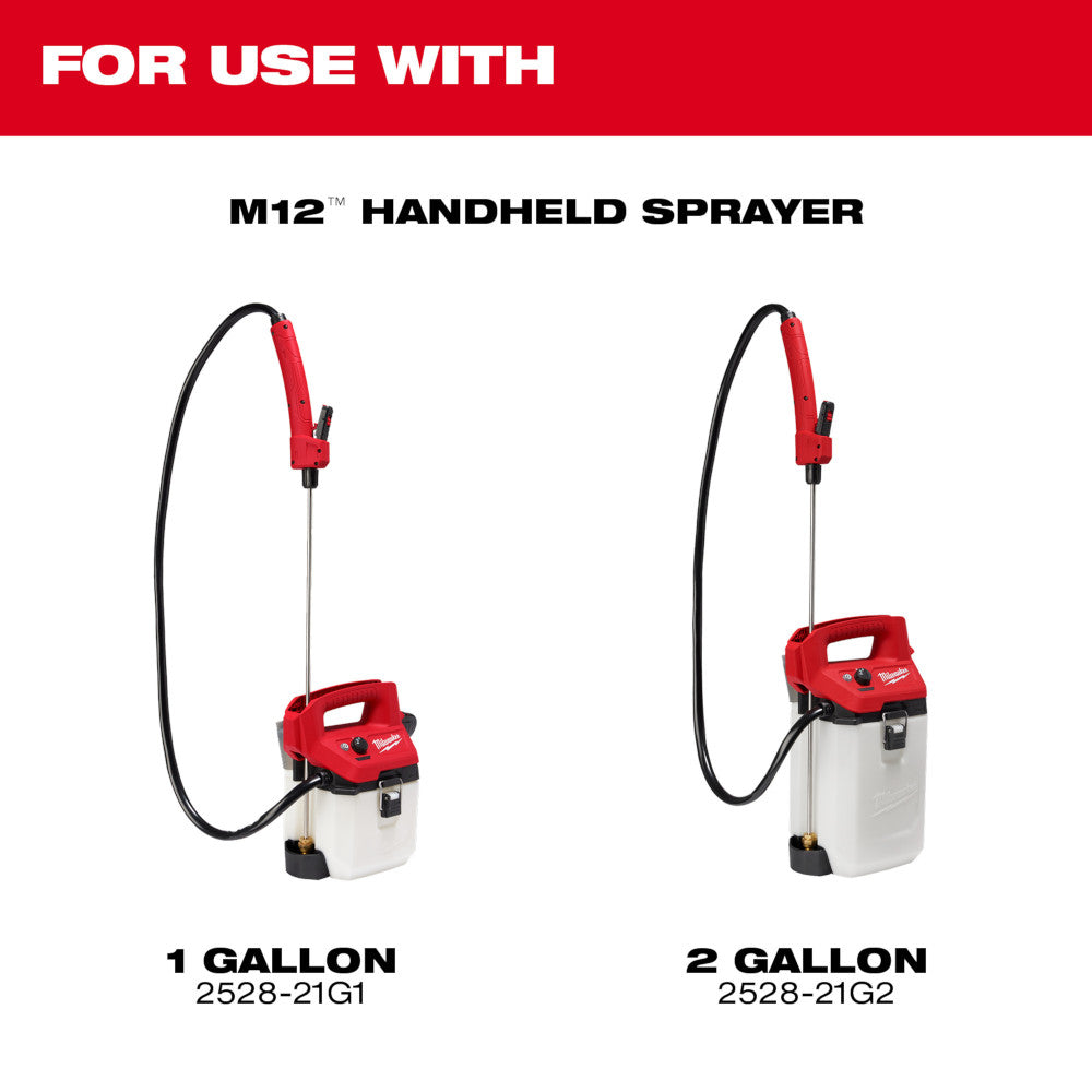 Black and red shoulder strap with attachment hardware for M12 handheld sprayer systems.