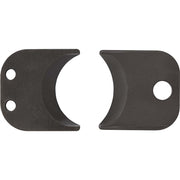 Two dark metal curved cutting blades with mounting holes, designed for cable cutting tools.