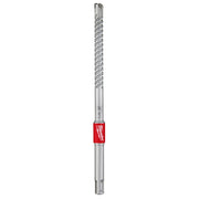 Milwaukee SDS Plus rebar cutter bit with spiral flutes, red band collar, and cylindrical shank.