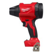 Red and black Milwaukee M18 brushless handheld blower with cylindrical nozzle and battery base.