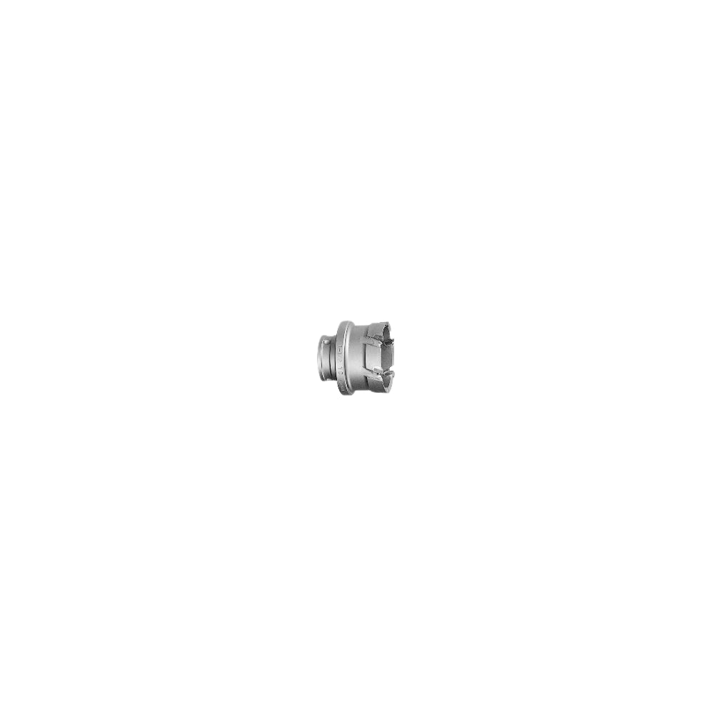 Silver steel plate carbide cutter with quick change cylindrical connection and cutting head.