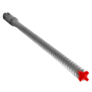 SDS-Max hammer drill bit with four-cutter carbide head and fluted steel shaft.