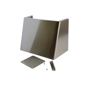 Stainless steel wrapper kit with hinged panels, mounting plate, bracket, and fasteners.