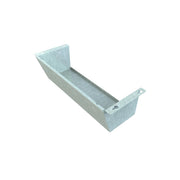 Galvanized metal filter mounting cover kit with angled sides and mounting brackets on ends.