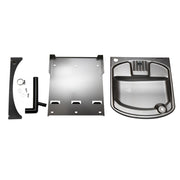 Elkay bottle filler basin adapter kit with stainless steel basin, mounting bracket, and hardware components.