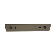 Stainless steel bracket trim strip with four circular mounting holes along its length.