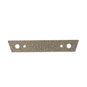 Gray textured metal trim strip bracket with four mounting holes along its length.