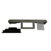 Elkay top cover assembly with gray frame, rectangular opening, black base component, and paper towel dispenser.
