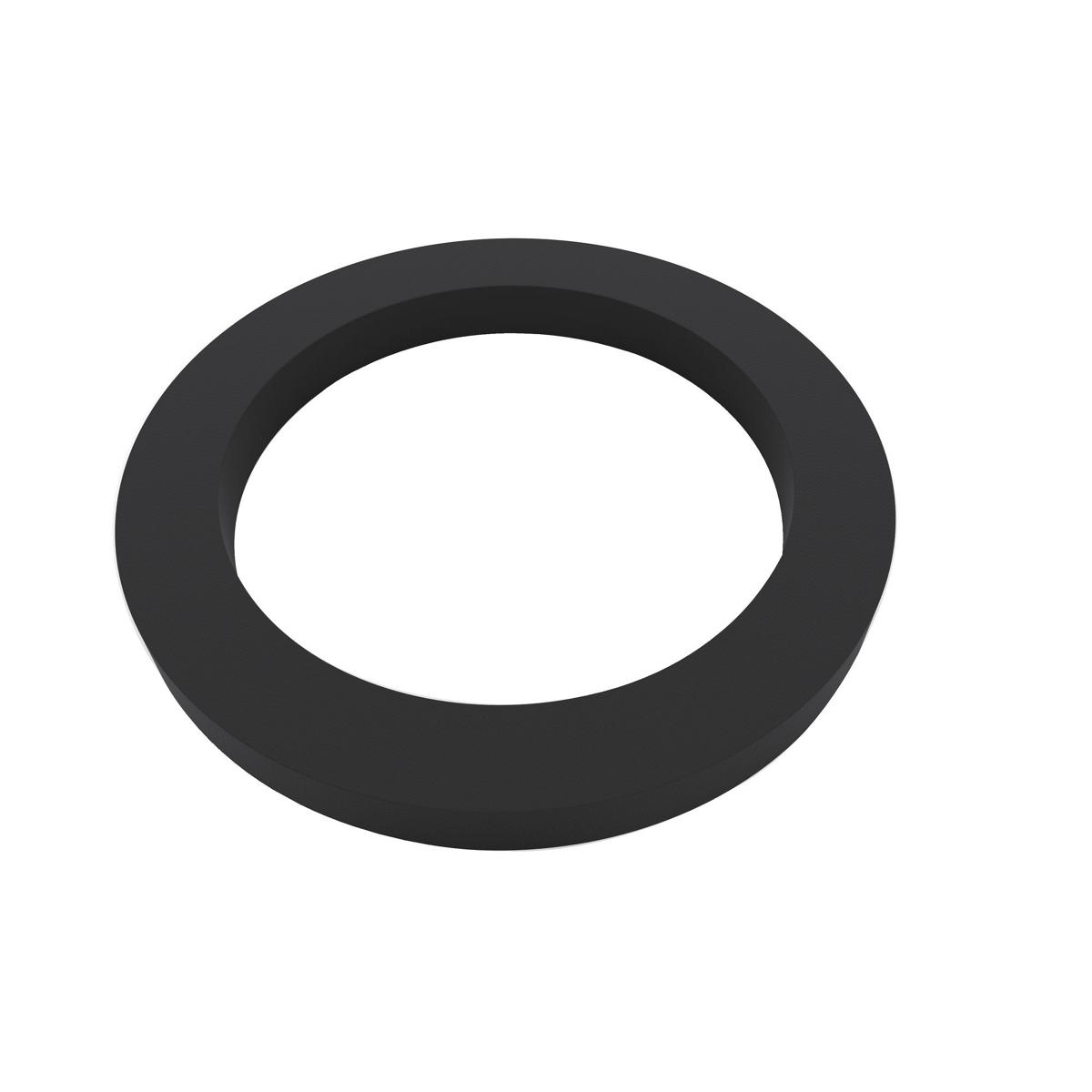 Black neoprene rubber gasket with oval shape and hollow center.