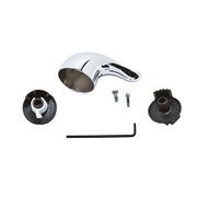Chrome tub/shower lever handle kit with escutcheon plates, valve body, and mounting hardware.