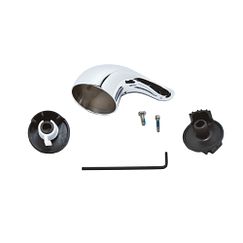 Chrome tub/shower lever handle kit with escutcheon plates, valve body, and mounting hardware.