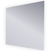 Rectangular wall-mounted mirror with light gray frame and clear reflective surface.