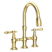 Newport Brass Chesterfield 1.8 GPM Widespread Bridge Pull Down Kitchen Faucet