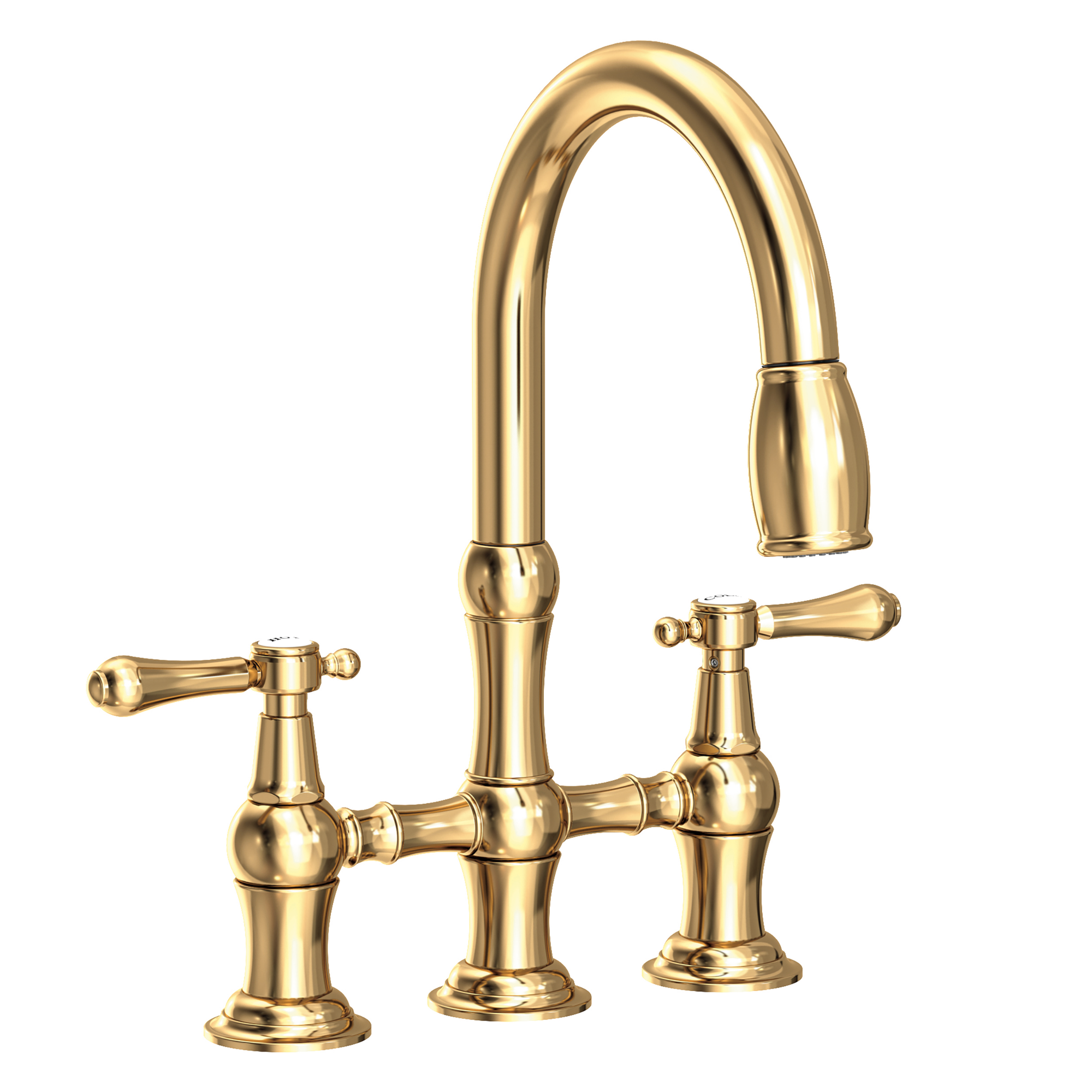 Newport Brass Chesterfield 1.8 GPM Widespread Bridge Pull Down Kitchen Faucet