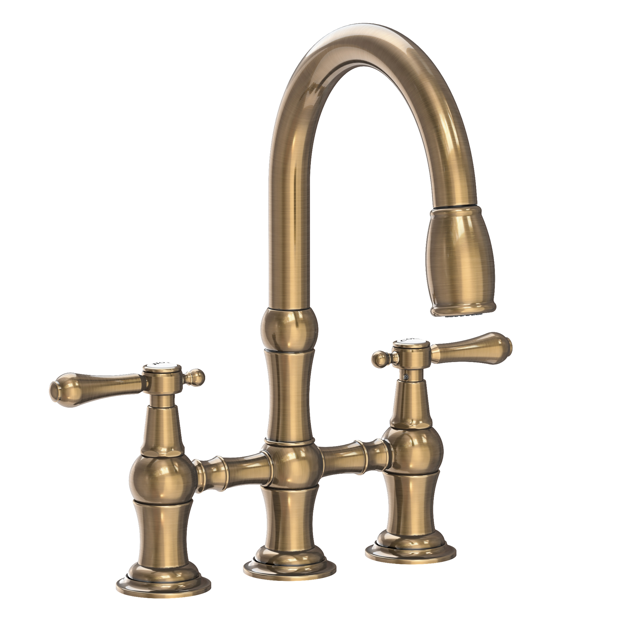 Newport Brass Chesterfield 1.8 GPM Widespread Bridge Pull Down Kitchen Faucet