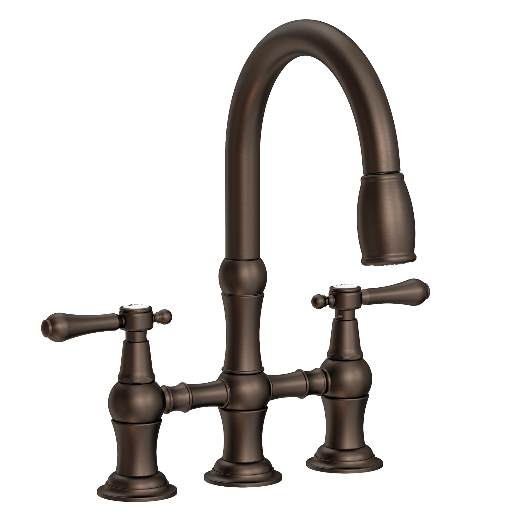 Newport Brass Chesterfield 1.8 GPM Widespread Bridge Pull Down Kitchen Faucet