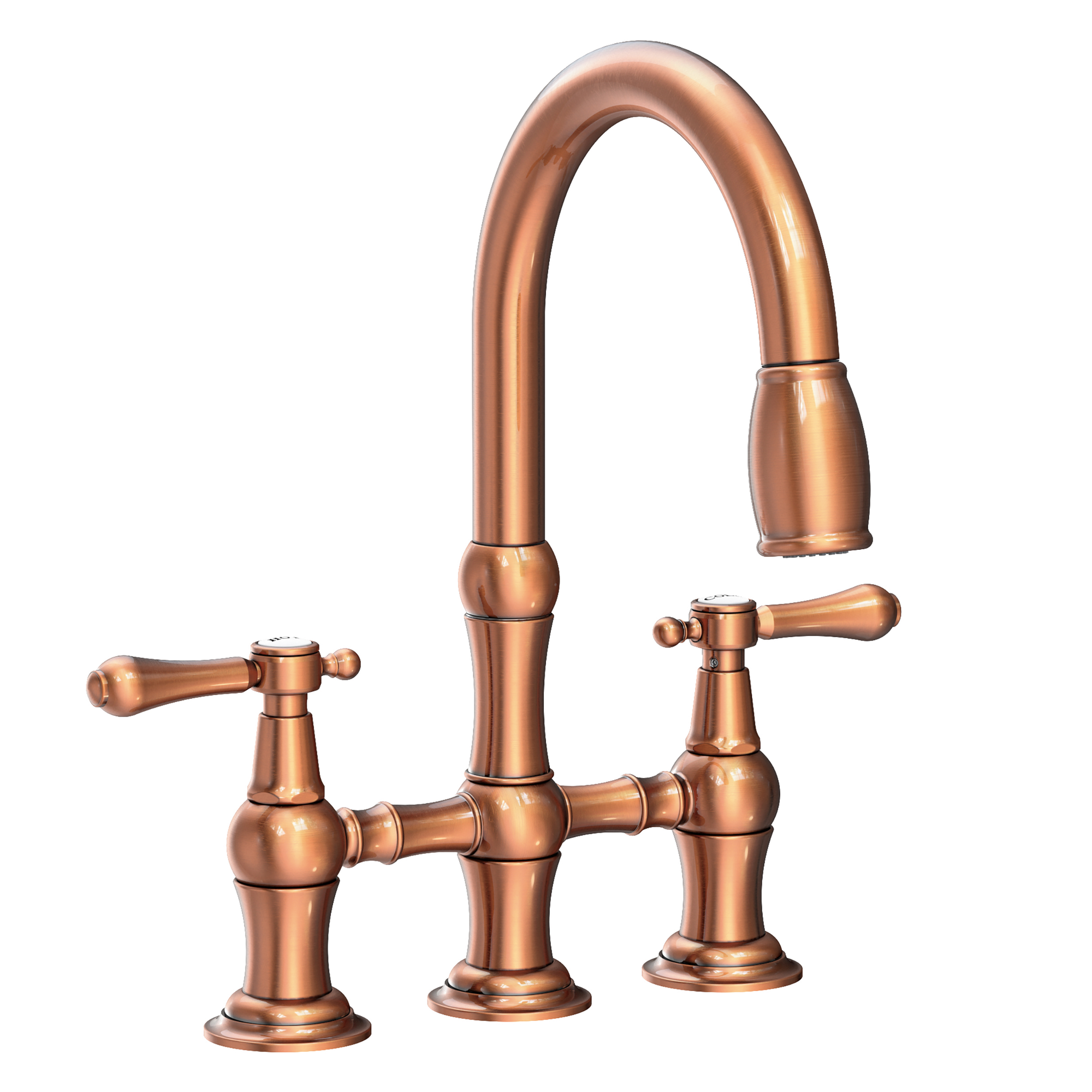 Newport Brass Chesterfield 1.8 GPM Widespread Bridge Pull Down Kitchen Faucet