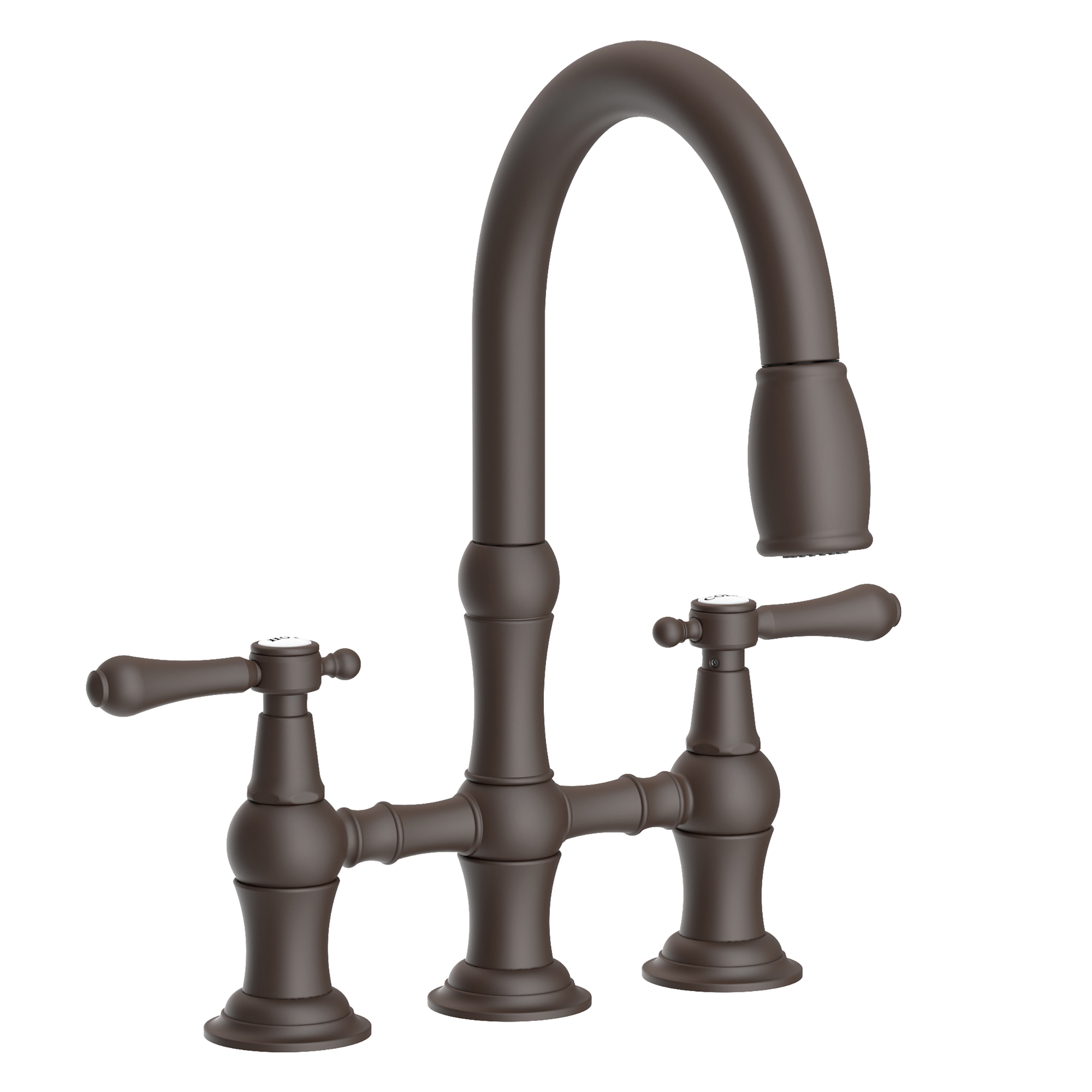 Newport Brass Chesterfield 1.8 GPM Widespread Bridge Pull Down Kitchen Faucet