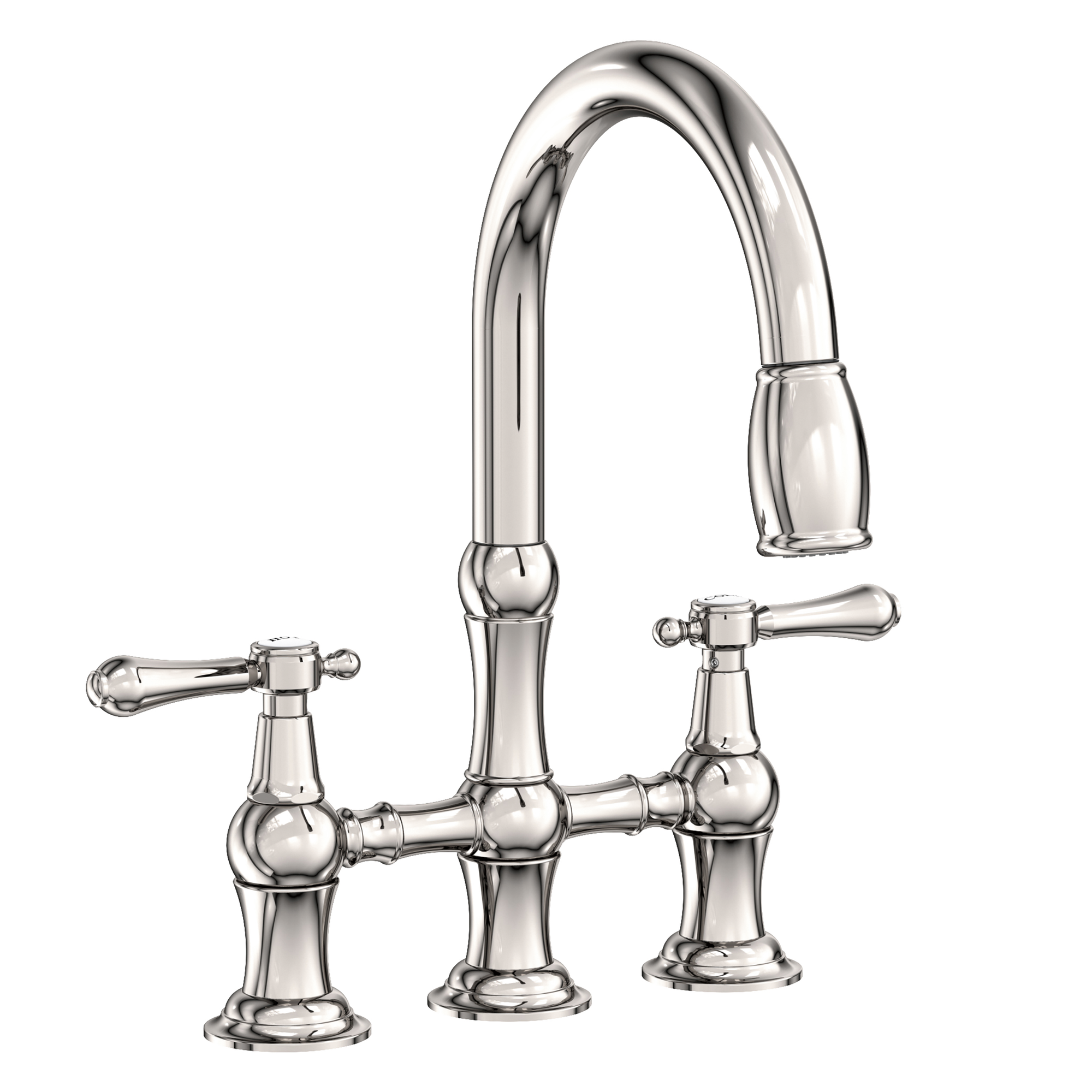 Newport Brass Chesterfield 1.8 GPM Widespread Bridge Pull Down Kitchen Faucet