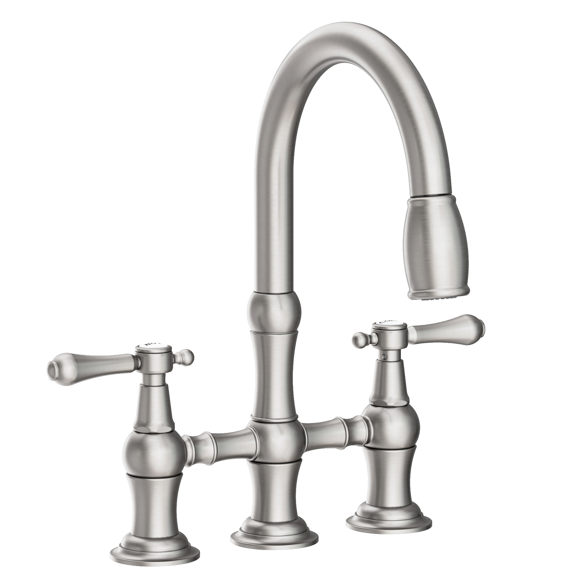 Newport Brass Chesterfield 1.8 GPM Widespread Bridge Pull Down Kitchen Faucet