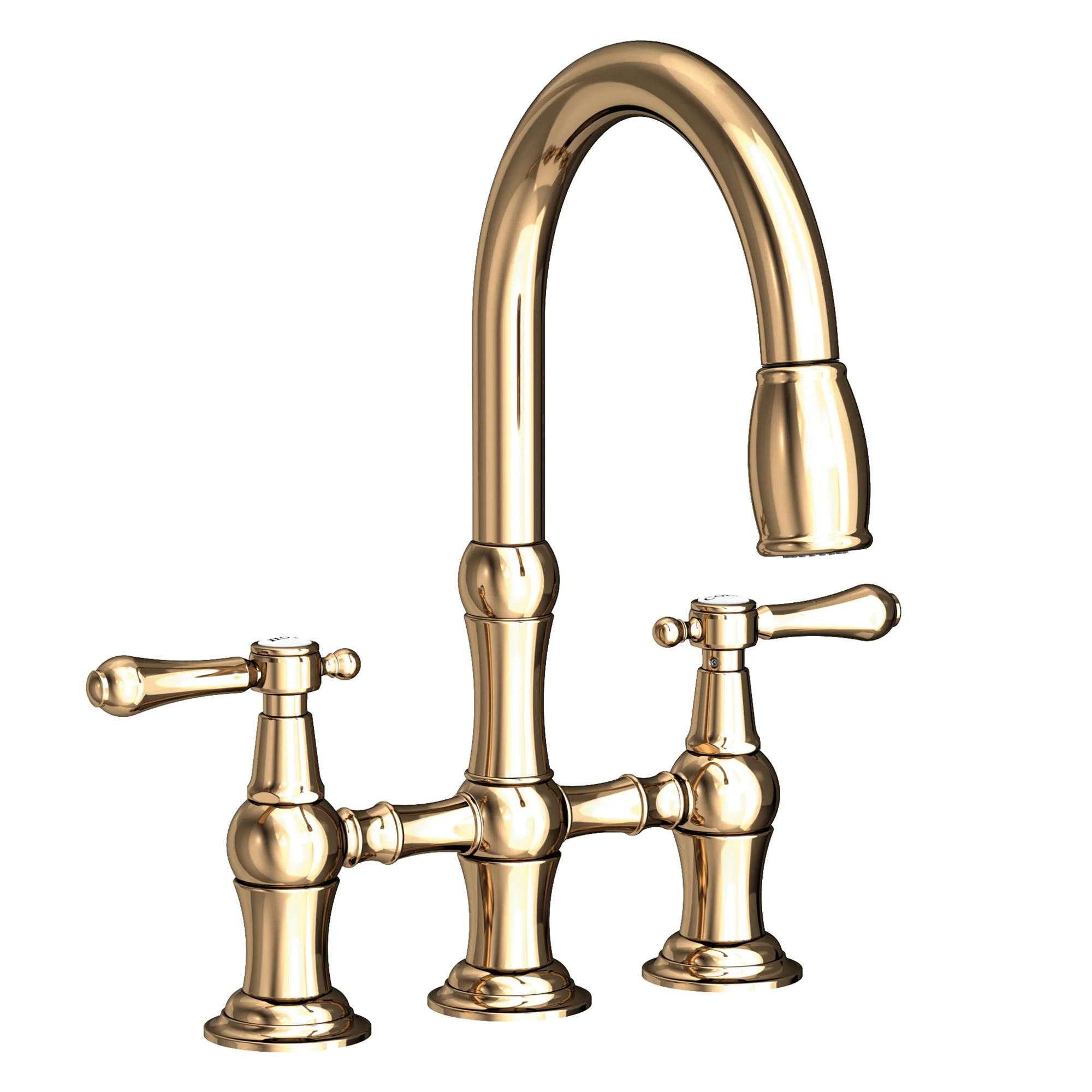 Newport Brass Chesterfield 1.8 GPM Widespread Bridge Pull Down Kitchen Faucet