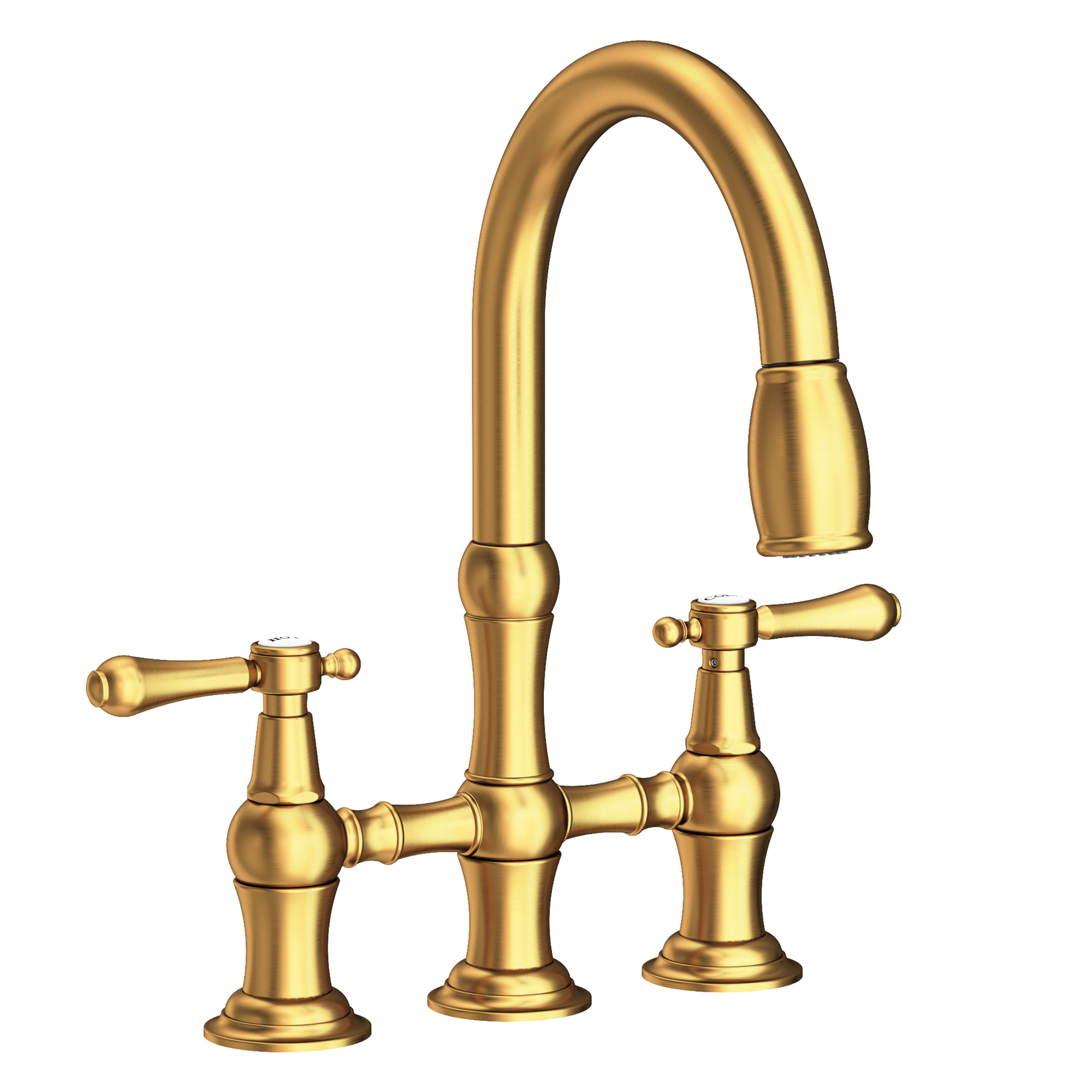Newport Brass Chesterfield 1.8 GPM Widespread Bridge Pull Down Kitchen Faucet