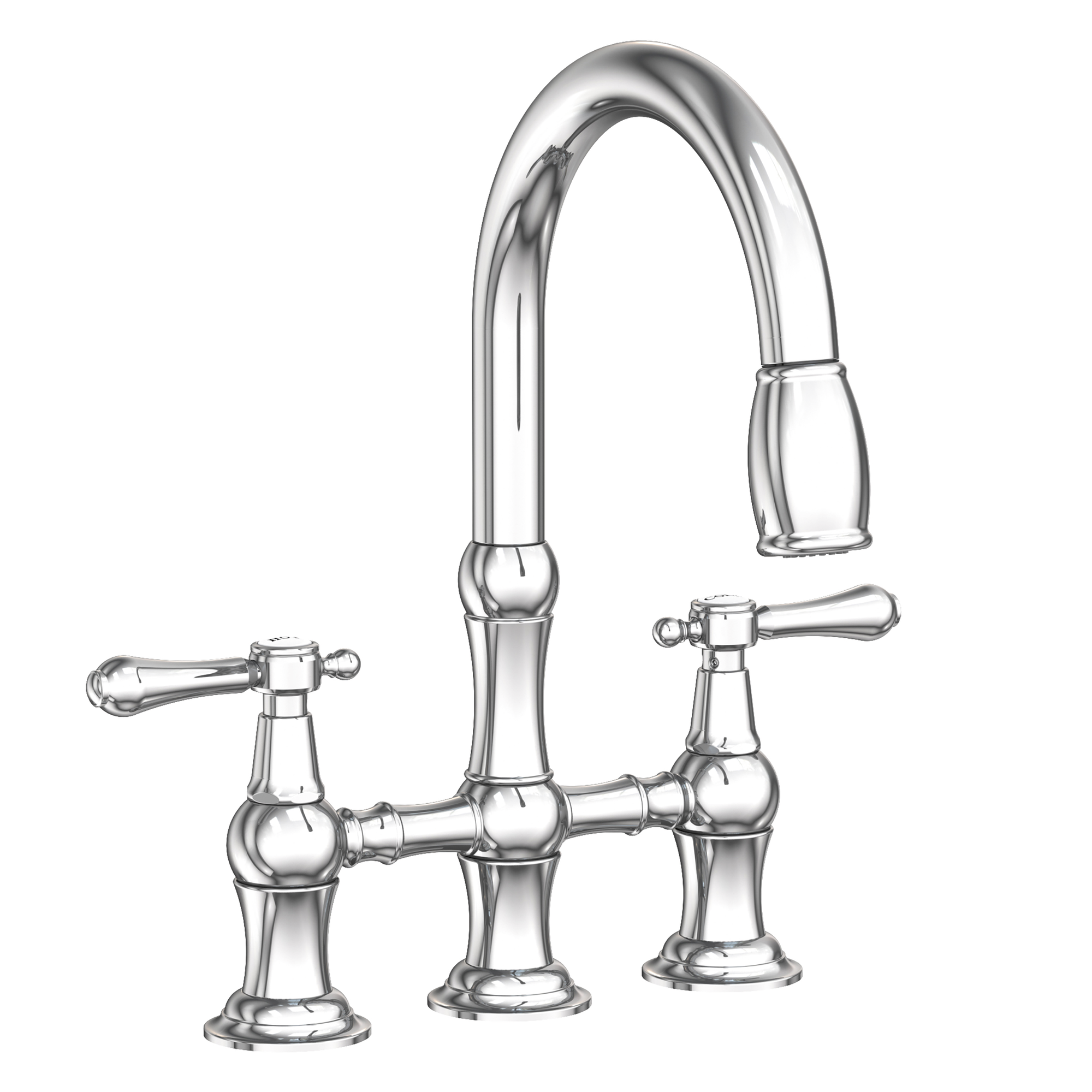 Newport Brass Chesterfield 1.8 GPM Widespread Bridge Pull Down Kitchen Faucet