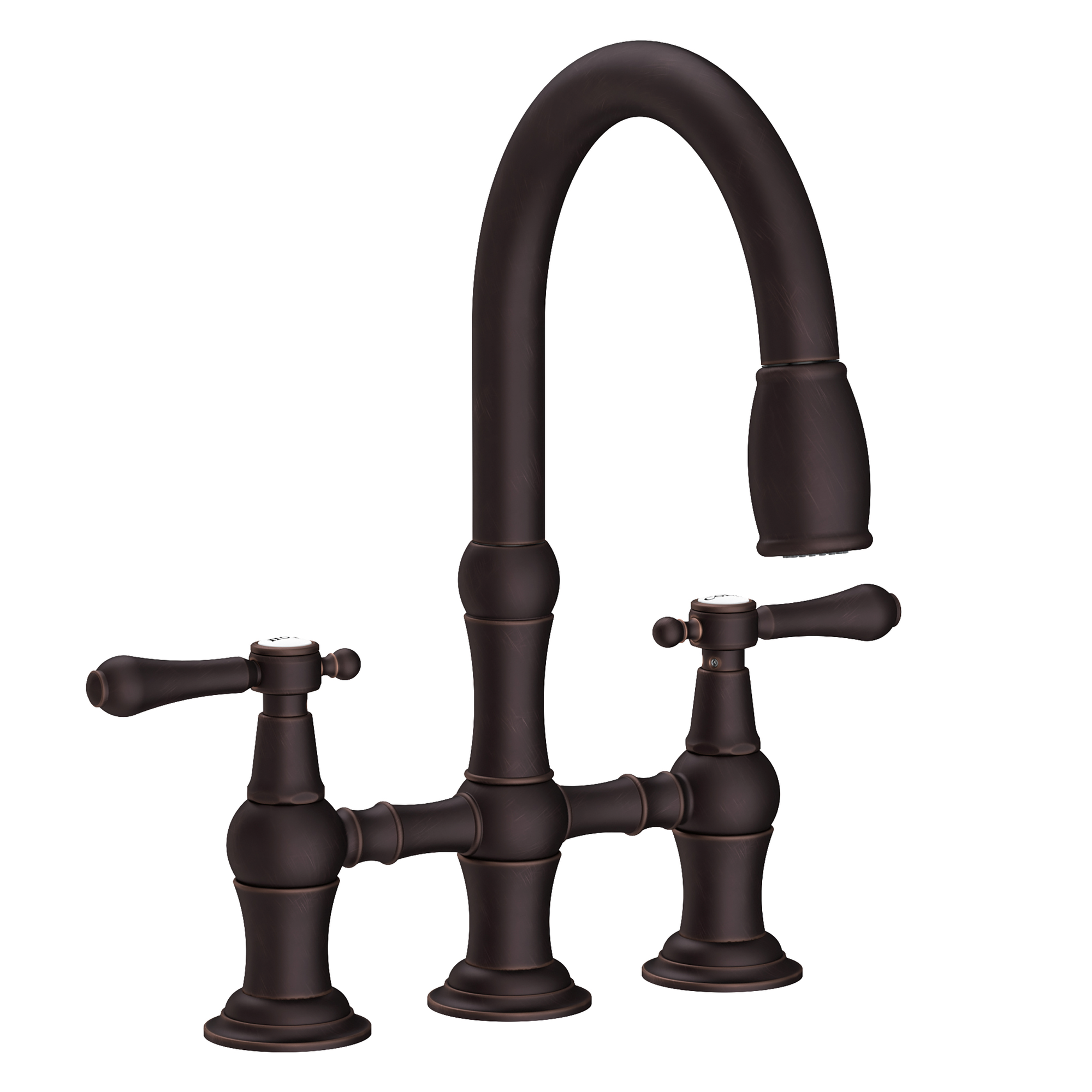 Newport Brass Chesterfield 1.8 GPM Widespread Bridge Pull Down Kitchen Faucet