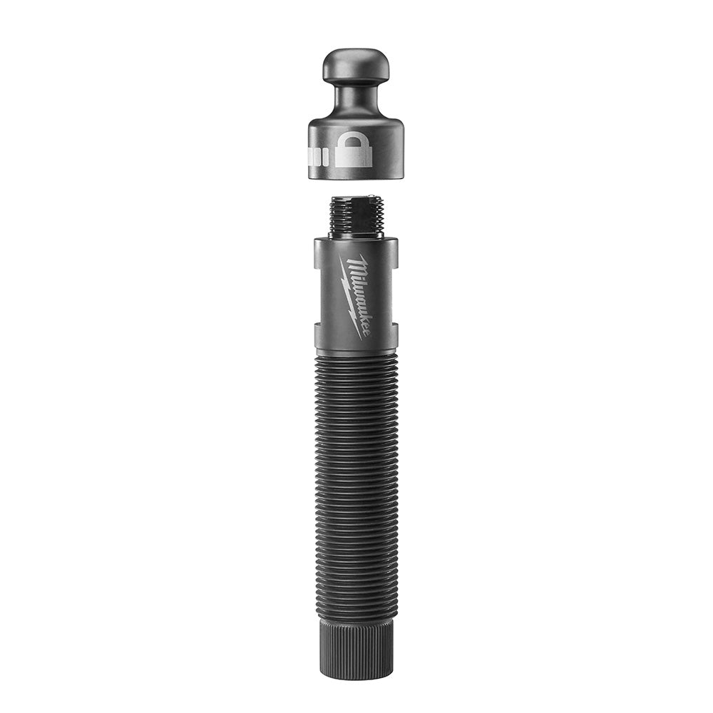 Milwaukee rapid reset draw stud with threaded shaft and rounded head cap, disassembled view.