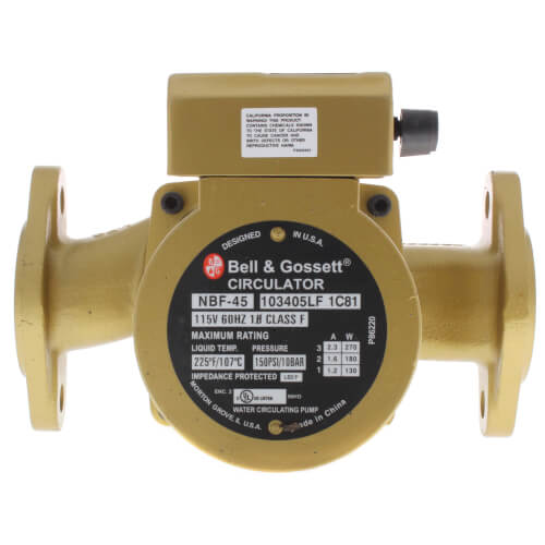 Bell & Gossett Series NBF NBF-45 1/6 HP 45 GPM Lead Free Bronze Body Wet Rotor Circulator Pump - 103405LF