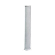 White cylindrical water filter cartridge with ridged surface, 4.5 x 20 inches.