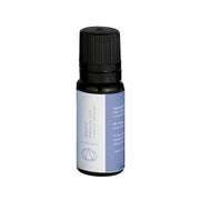 Small glass bottle with black cap containing indigo-colored oil, featuring white and blue label with Mr. Steam branding.