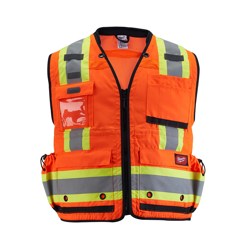 Milwaukee 48-73-5167 Class 2 Surveyor's High Visibility Orange Safety Vest - 2XL/3XL
