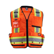Milwaukee 48-73-5167 Class 2 Surveyor's High Visibility Orange Safety Vest - 2XL/3XL