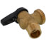 Brass boiler drain valve with 1/2-inch male connection and black handle.