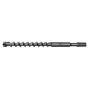 Milwaukee spline rotary hammer drill bit with fluted shank and carbide tip for concrete drilling.