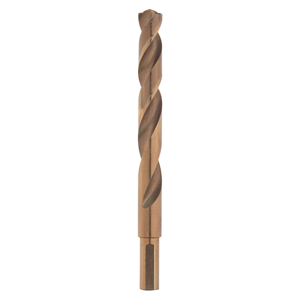 Milwaukee RED HELIX cobalt twist drill bit with 29/64" diameter and cylindrical shank on white background.