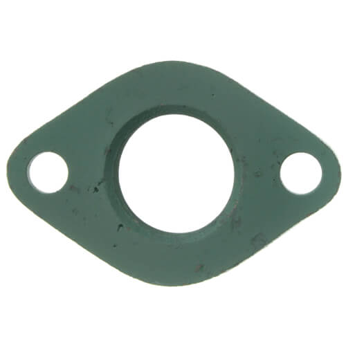 Green iron flange with diamond shape, large center hole, and two smaller mounting holes on sides.