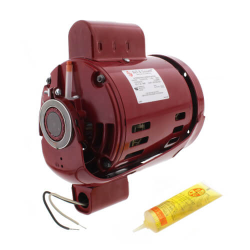 Red Bell & Gossett Series LD3 recirculating pump motor with attached power cord and yellow thermal insulation wrap.