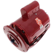 Red Bell & Gossett 1/2 HP single phase electric motor with flanged connection and manufacturer label.